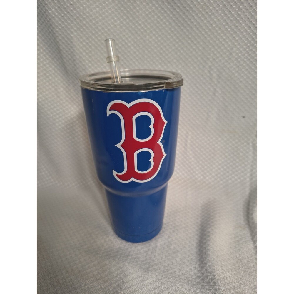YETI Rambler 30 oz Tumbler Boston Red Sox Blue Insulated Travel Mug Straw Lid